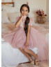 Short Sleeves Lace Tulle High Low Flower Girl Dress